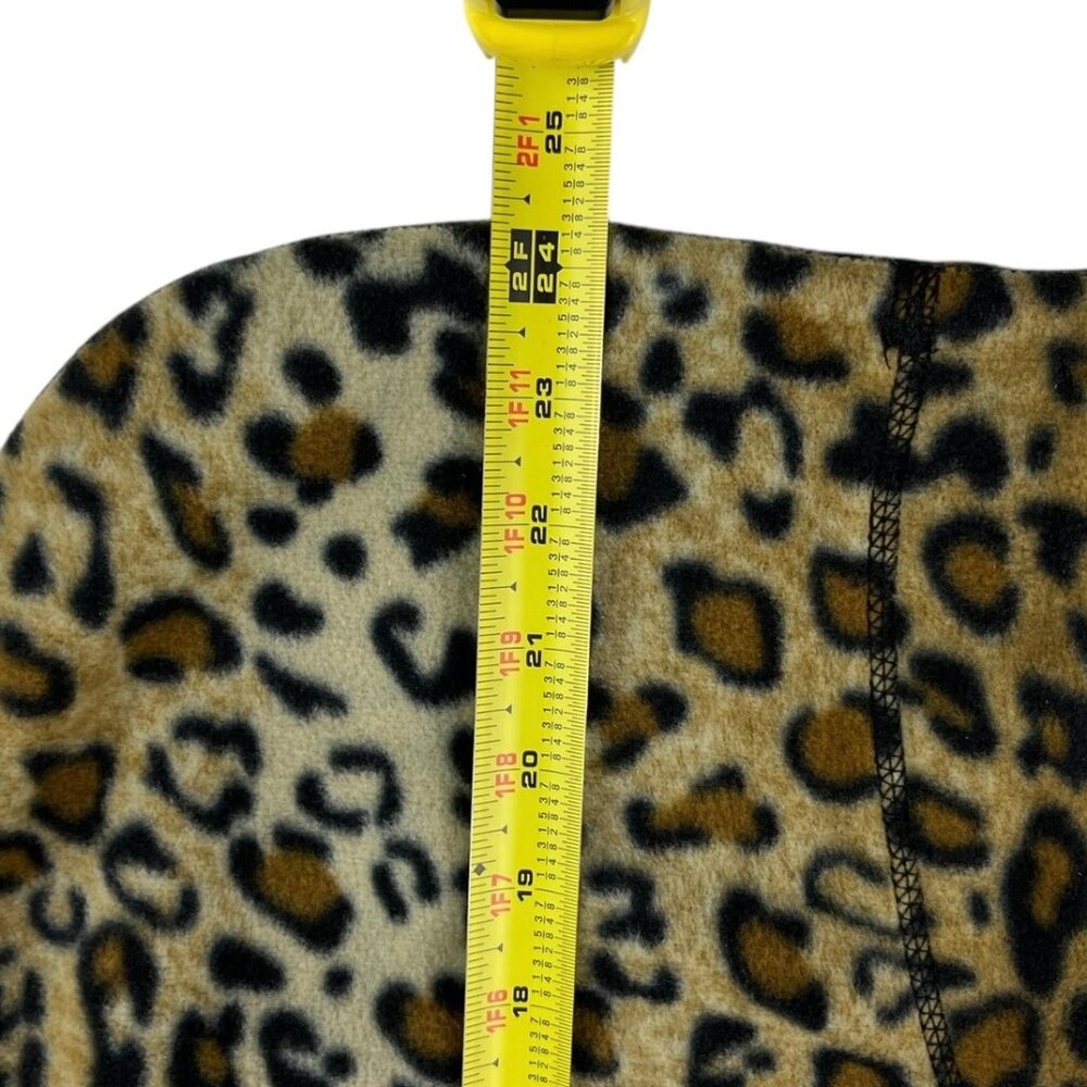 Hot Headz Leopard Print & Black Convertible Fleece Hat Hood Face Cover One Size - Picture 9 of 12